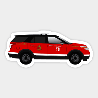 Chicago Fire Department battalion Chief car Sticker